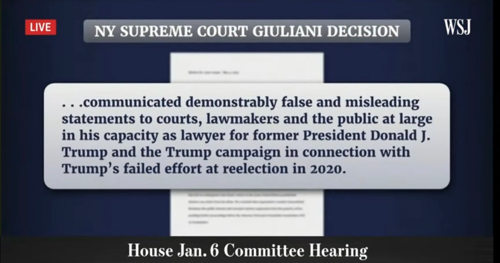 Corte Suprema di NY su Rudy Giuliani - assalto a Capitol hill