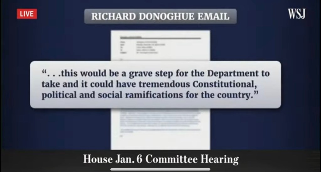 Dichiarazione di Richard Donoghue - assalto a Capitol Hill